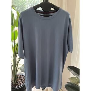 Lands' End Light Blue Crew Neck TShirt Large Short Sleeve 100% Cotton Cozy Comfy